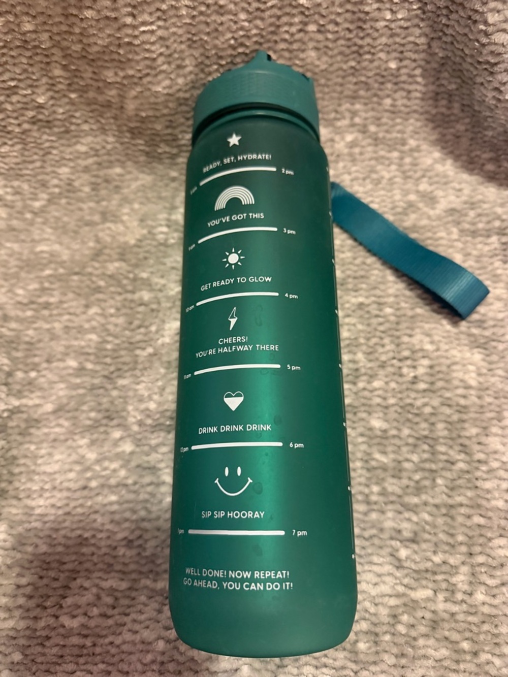 Pop sugar Motivational Time-Track Water Bottle - Teal